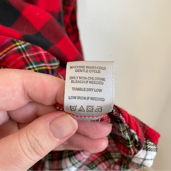 John Mark Red and Blue Plaid Flannel Patchwork Button Down Shirt Medium - Picture 8 of 9